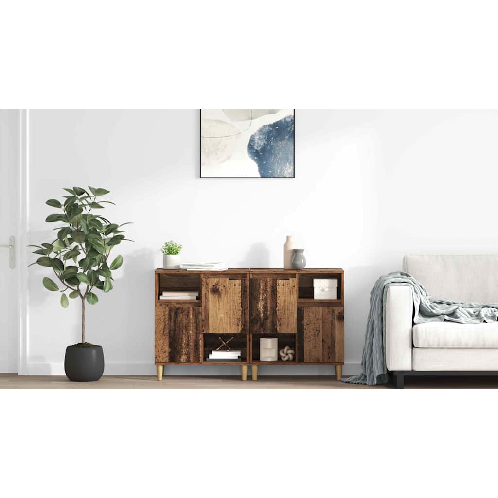 Sideboards 2 pcs Gammelt træ 60 x 35 x 70 cm Konstrueret træ