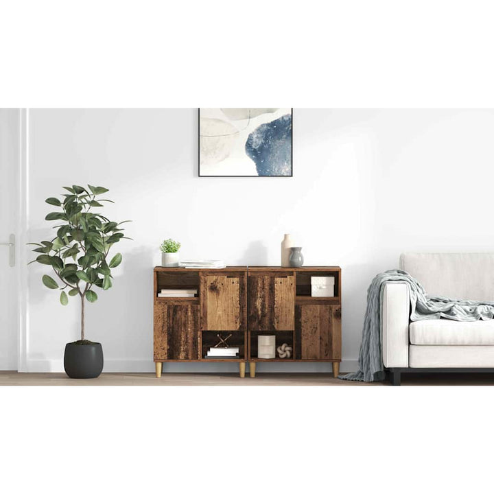Sideboards 2 pcs Gammelt træ 60 x 35 x 70 cm Konstrueret træ