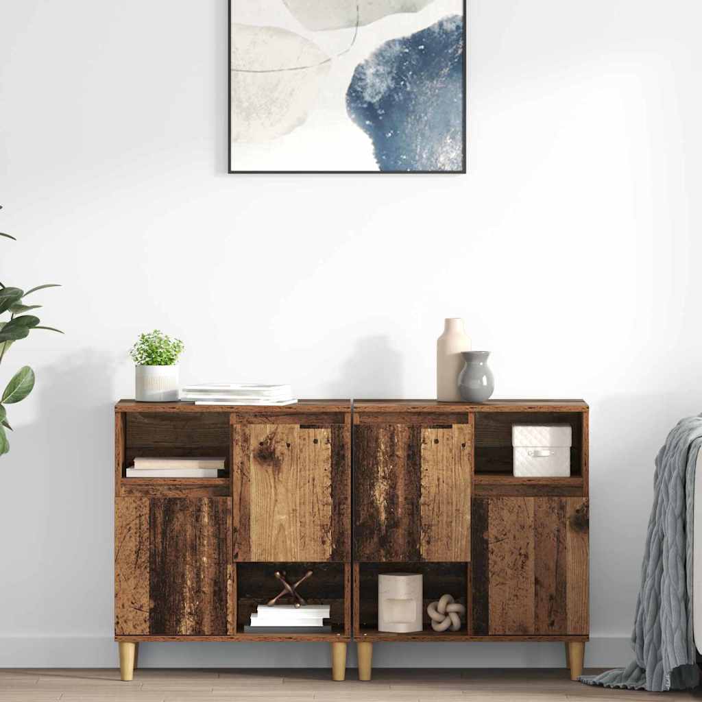 Sideboards 2 pcs Gammelt træ 60 x 35 x 70 cm Konstrueret træ