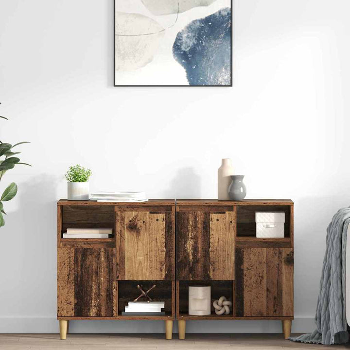 Sideboards 2 pcs Gammelt træ 60 x 35 x 70 cm Konstrueret træ