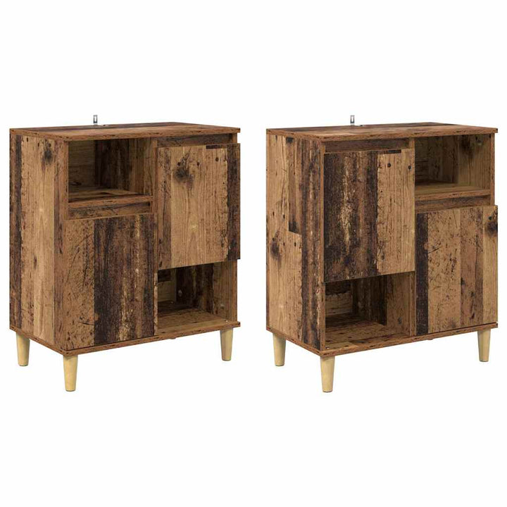 Sideboards 2 pcs Gammelt træ 60 x 35 x 70 cm Konstrueret træ