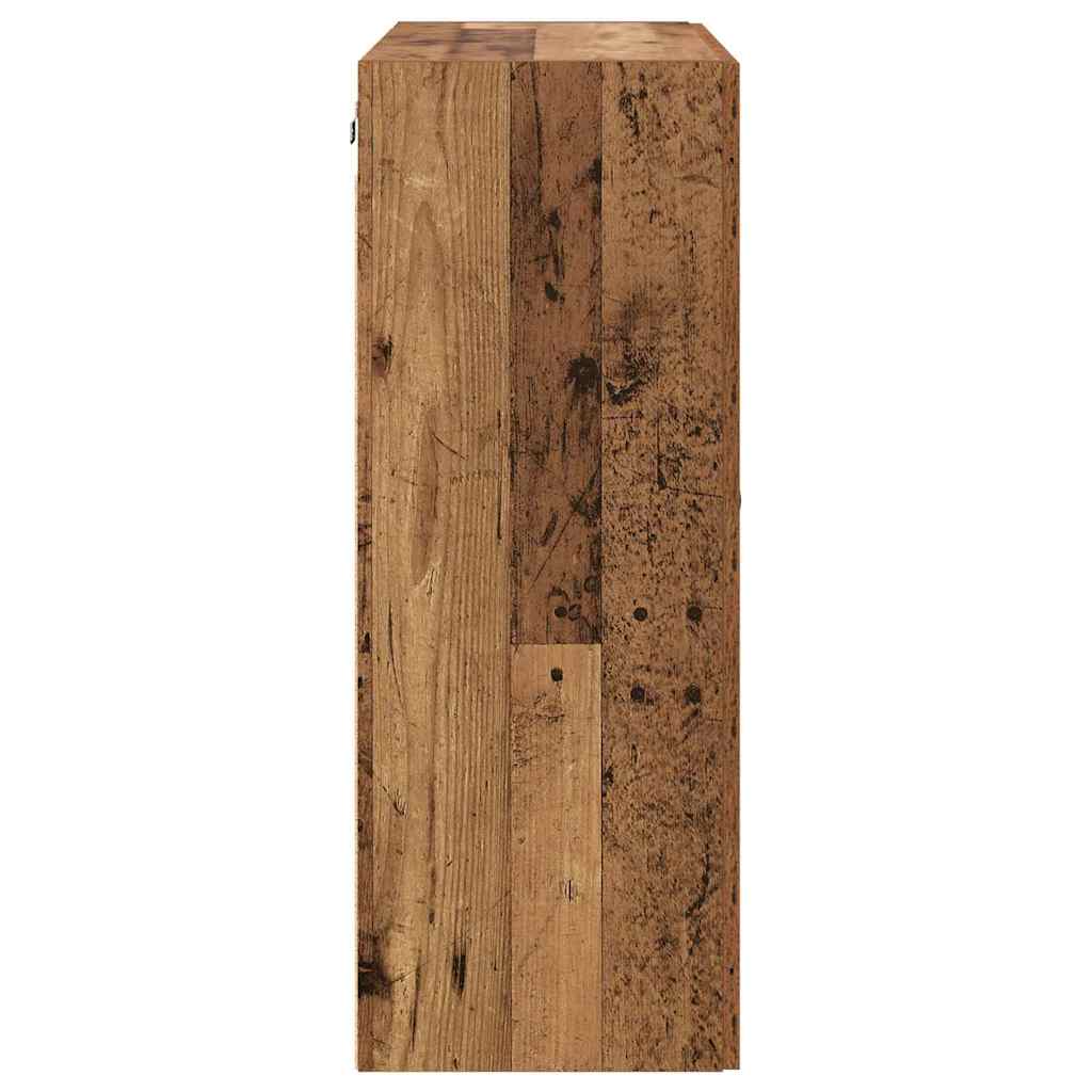 Væghængt skab Vægmonteret 2 pcs Gammelt træ 69,5 x 34 x 90 cm