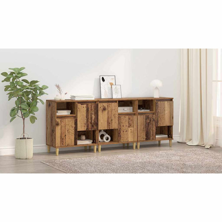 Sideboards 3 pcs Gammelt træ 60 x 35 x 70 cm Konstrueret træ