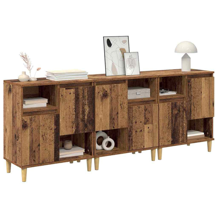 Sideboards 3 pcs Gammelt træ 60 x 35 x 70 cm Konstrueret træ