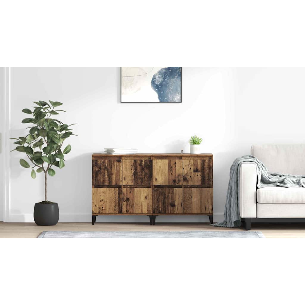 Sideboards 2 pcs Gammelt træ 60 x 35 x 70 cm Konstrueret træ