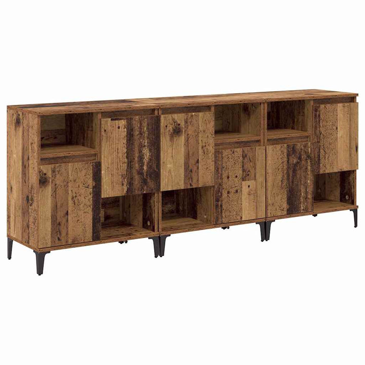 Sideboards 3 pcs Gammelt træ 60 x 35 x 70 cm Konstrueret træ