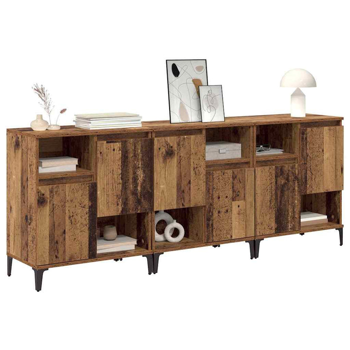 Sideboards 3 pcs Gammelt træ 60 x 35 x 70 cm Konstrueret træ