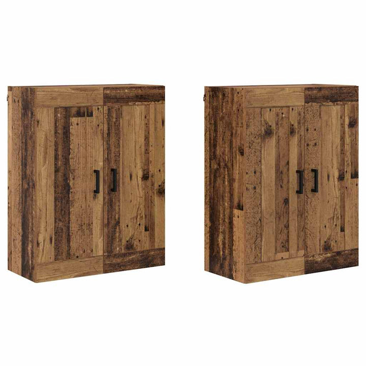Væghængt skab 2 stk. Gammelt træ 69,5 x 34 x 90 cm