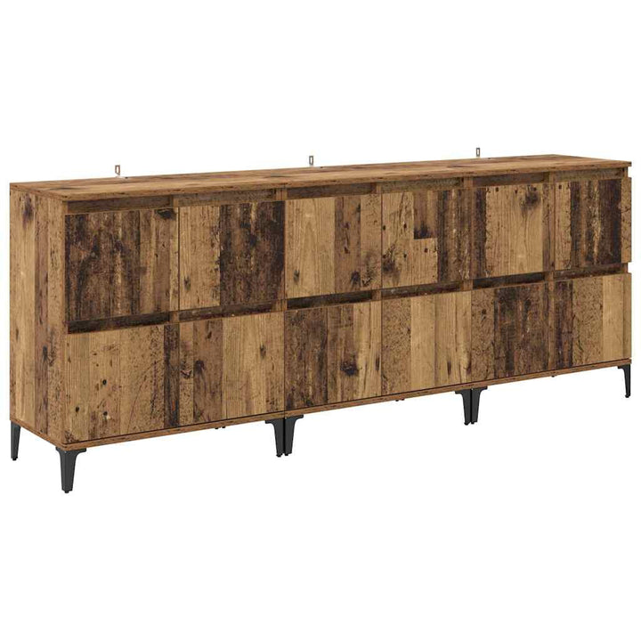 Sideboards 3 pcs Gammelt træ 60 x 35 x 70 cm Konstrueret træ
