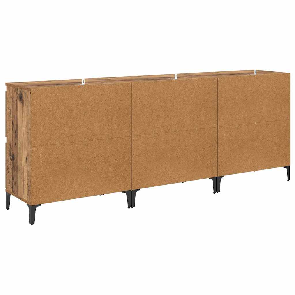 Sideboards 3 pcs Gammelt træ 60 x 35 x 70 cm Konstrueret træ