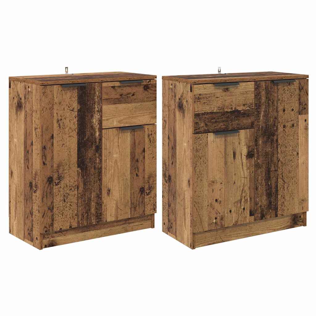Sideboards 2 pcs Gammelt træ 60 x 30 x 70 cm Konstrueret træ