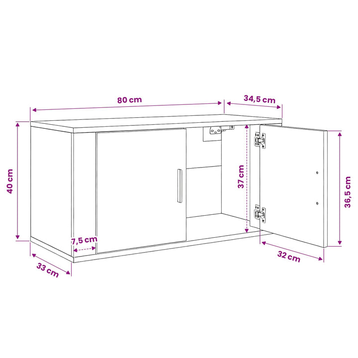 Væghængt TV-skab sæt 2 pcs Gammelt træ 80 x 34,5 x 40 cm
