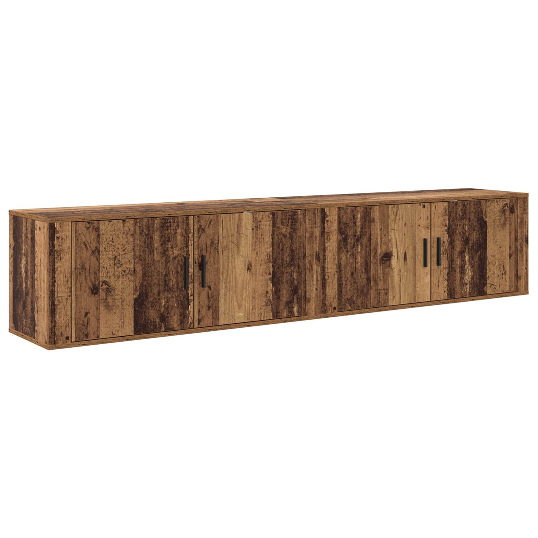 Væghængt TV-skab sæt 2 pcs Gammelt træ 100 x 34,5 x 40 cm