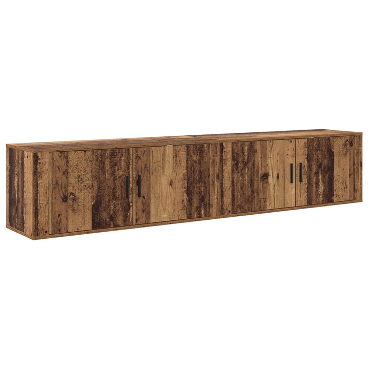 Væghængt TV-skab sæt 2 pcs Gammelt træ 100 x 34,5 x 40 cm
