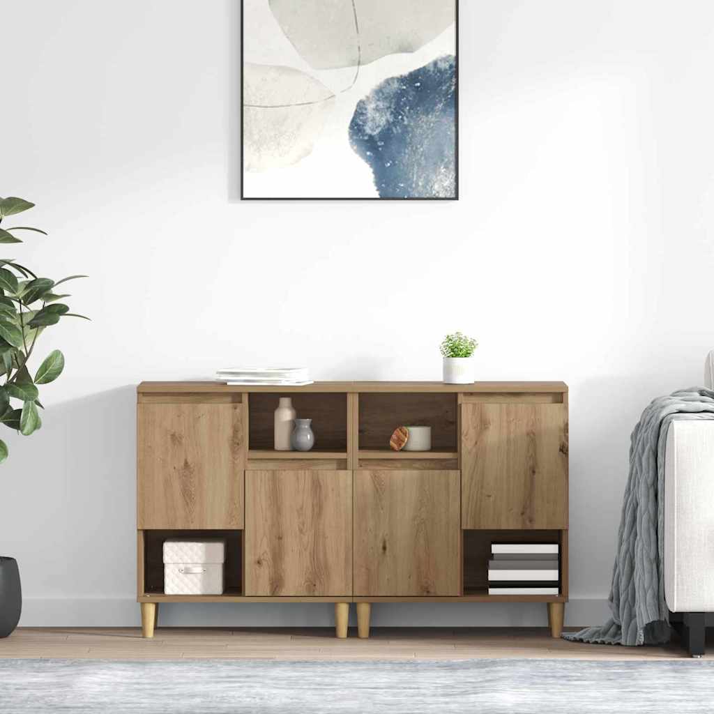 Sideboards 2 pcs Artisan Egetræ 60 x 35 x 70 cm Konstrueret træ