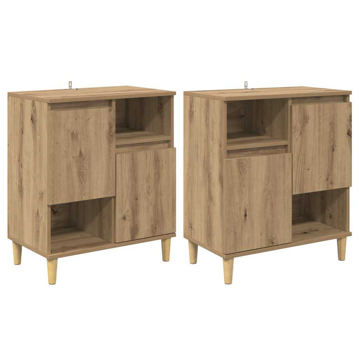 Sideboards 2 pcs Artisan Egetræ 60 x 35 x 70 cm Konstrueret træ