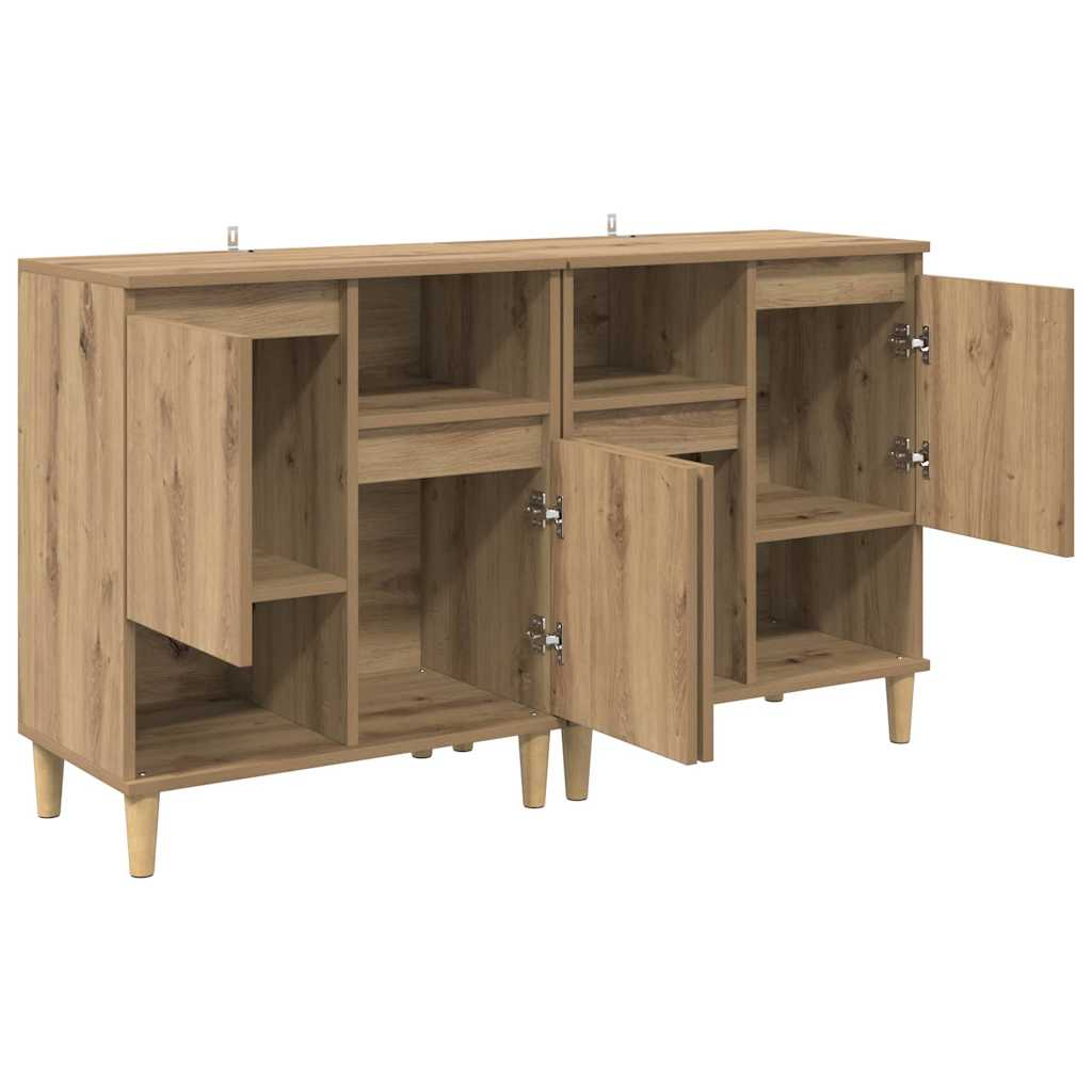 Sideboards 2 pcs Artisan Egetræ 60 x 35 x 70 cm Konstrueret træ