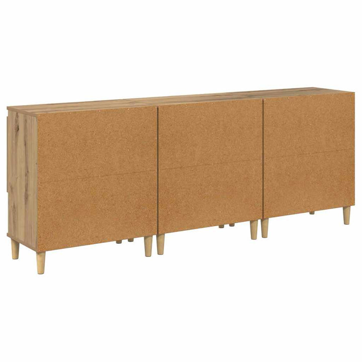 Sideboards 3 pcs Artisan Egetræ 60 x 35 x 70 cm Konstrueret træ
