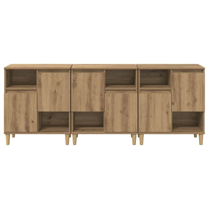 Sideboards 3 pcs Artisan Egetræ 60 x 35 x 70 cm Konstrueret træ