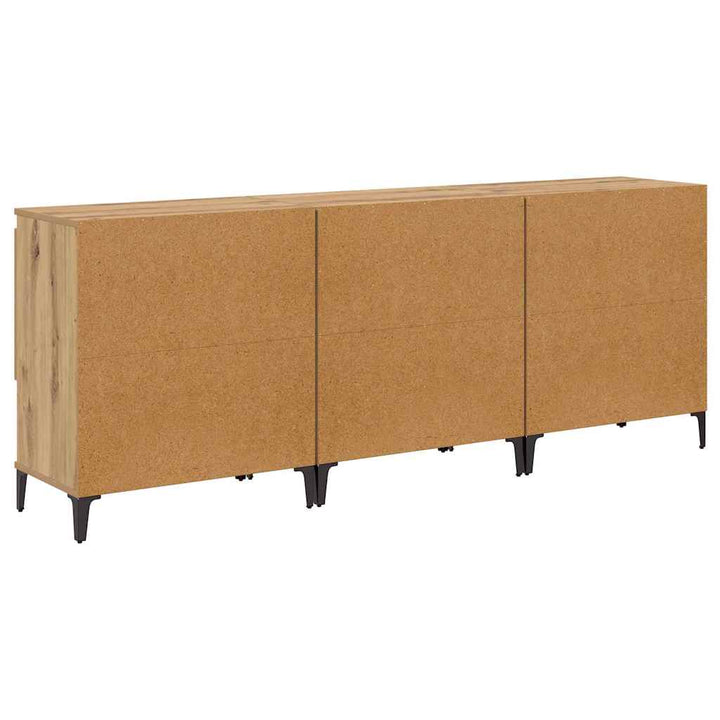 Sideboards 3 pcs Artisan Egetræ 60 x 35 x 70 cm Konstrueret træ