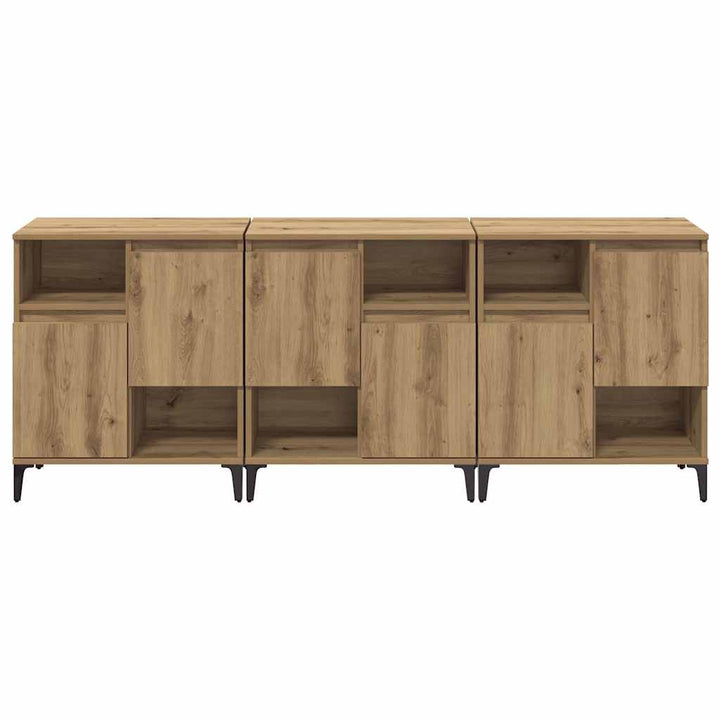 Sideboards 3 pcs Artisan Egetræ 60 x 35 x 70 cm Konstrueret træ