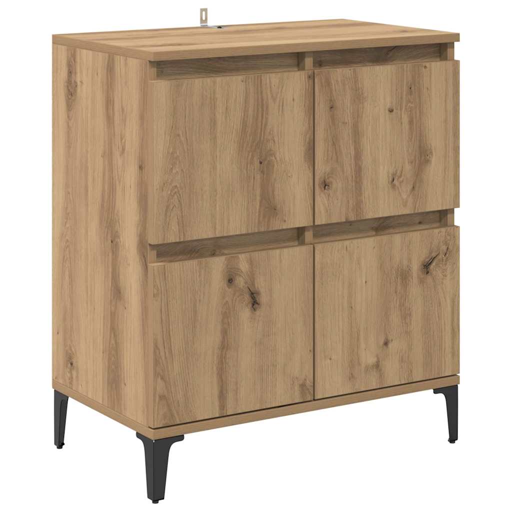 Sideboards 3 pcs Artisan Egetræ 60 x 35 x 70 cm Konstrueret træ
