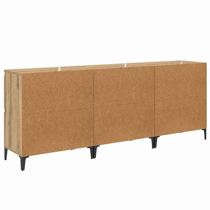 Sideboards 3 pcs Artisan Egetræ 60 x 35 x 70 cm Konstrueret træ