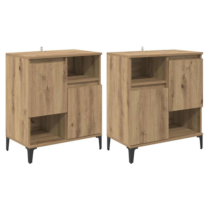 Sideboards 2 pcs Artisan Egetræ 60 x 35 x 70 cm Konstrueret træ