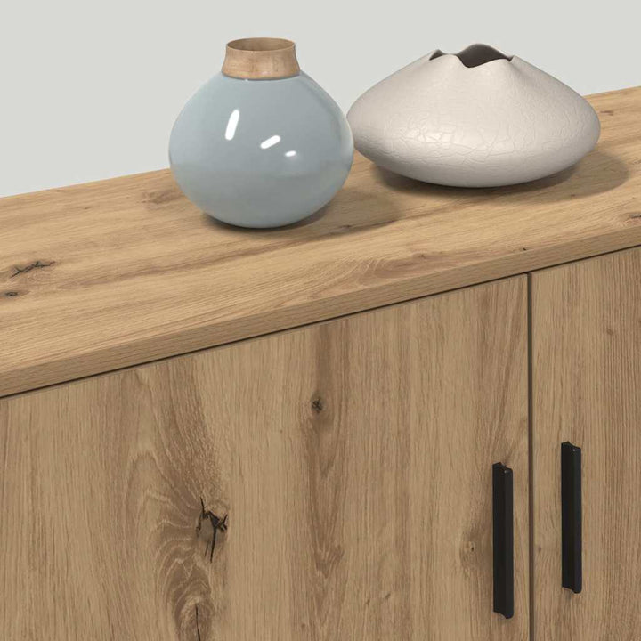 Væghængt TV-skab sæt 3 stk. Artisan Egetræ Konstrueret træ