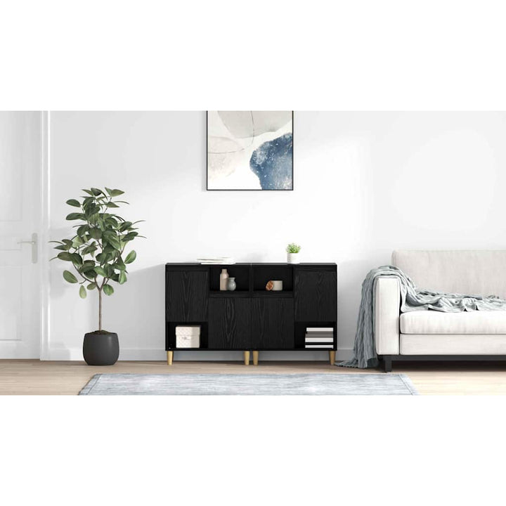 Sideboards 2 pcs Sort eg 60 x 35 x 70 cm Konstrueret træ