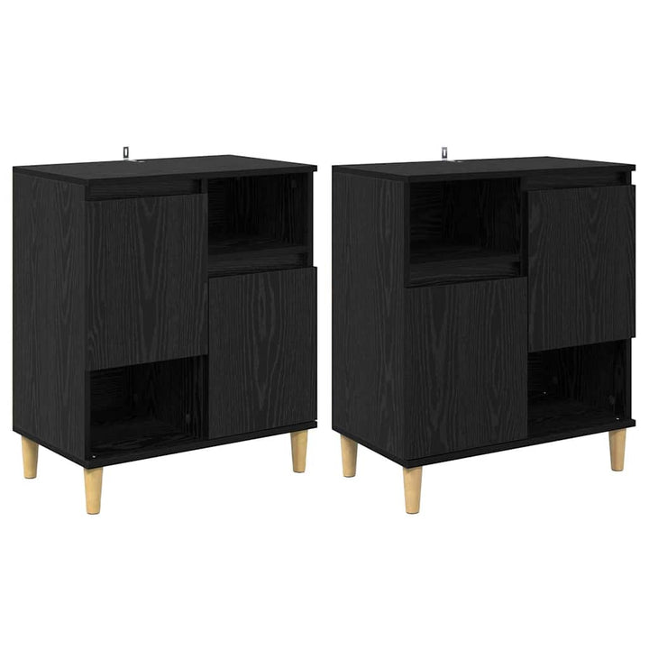 Sideboards 2 pcs Sort eg 60 x 35 x 70 cm Konstrueret træ