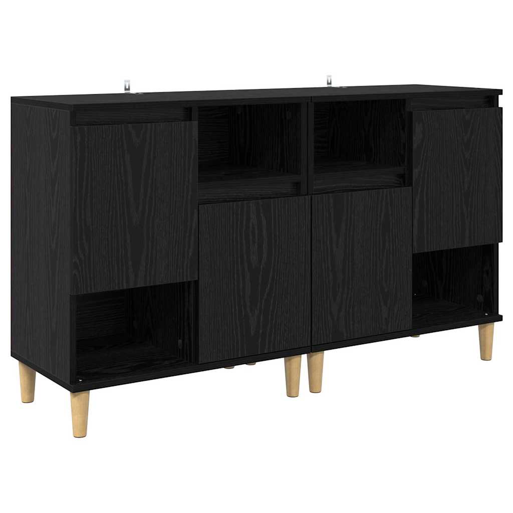 Sideboards 2 pcs Sort eg 60 x 35 x 70 cm Konstrueret træ
