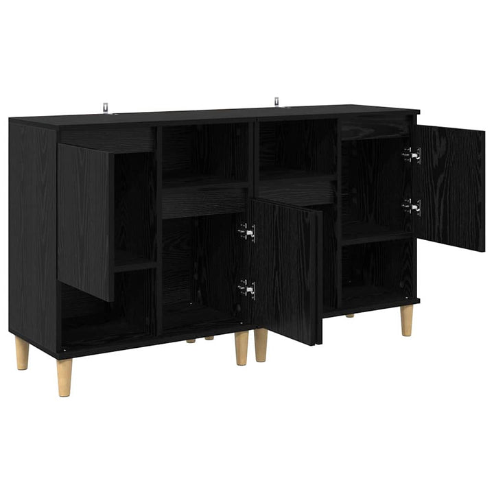 Sideboards 2 pcs Sort eg 60 x 35 x 70 cm Konstrueret træ