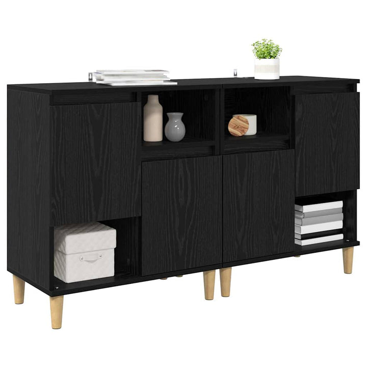 Sideboards 2 pcs Sort eg 60 x 35 x 70 cm Konstrueret træ