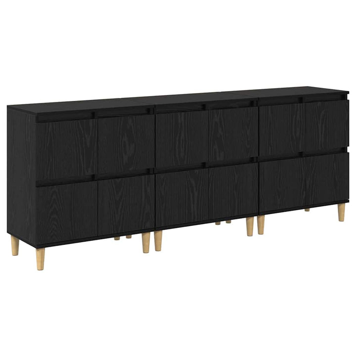 Sideboards 3 stk. Sort eg 60 x 35 x 70 cm Konstrueret træ