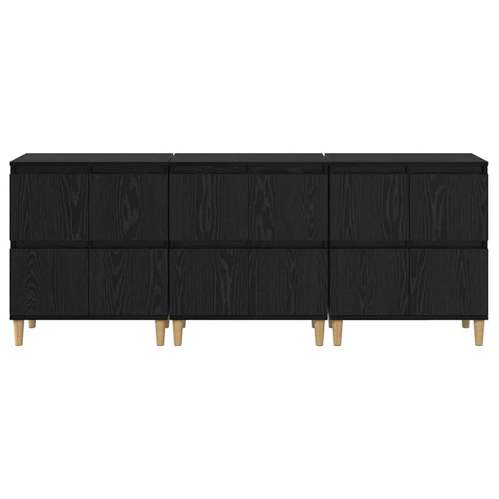Sideboards 3 stk. Sort eg 60 x 35 x 70 cm Konstrueret træ