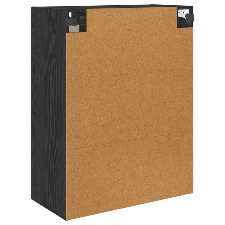 Væghængt skab 2 pcs Sort eg 69,5 x 34 x 90 cm Konstrueret træ