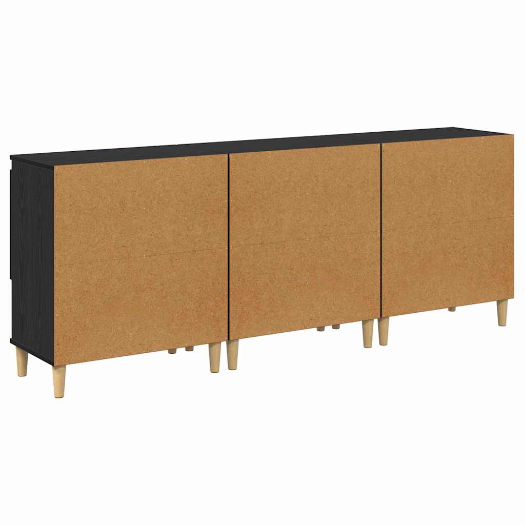 Sideboards 3 pcs Sort eg 60 x 35 x 70 cm Konstrueret træ