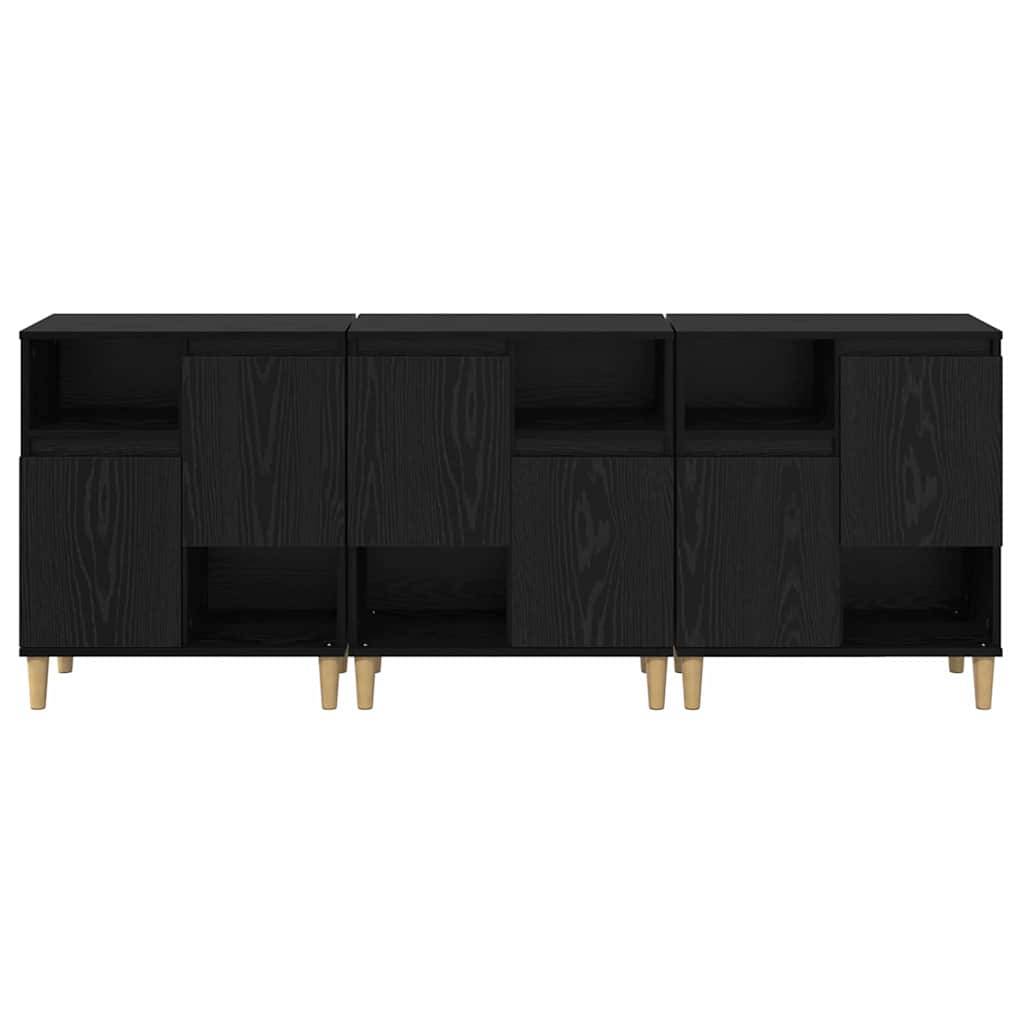 Sideboards 3 stk. Sort eg 60 x 35 x 70 cm Konstrueret træ