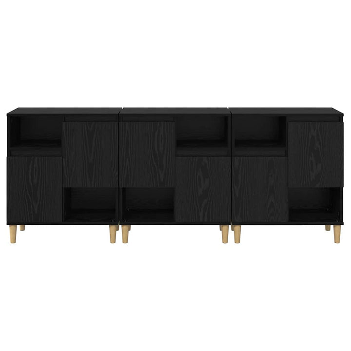Sideboards 3 stk. Sort eg 60 x 35 x 70 cm Konstrueret træ