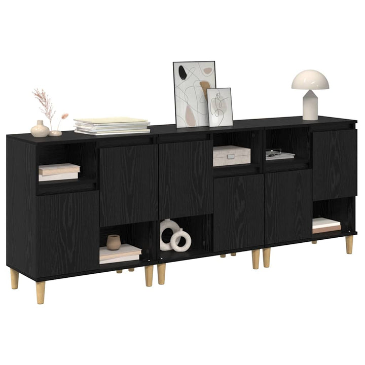Sideboards 3 stk. Sort eg 60 x 35 x 70 cm Konstrueret træ