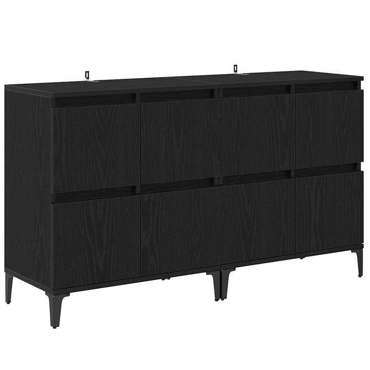 Sideboards 2 pcs Sort eg 60 x 35 x 70 cm Konstrueret træ