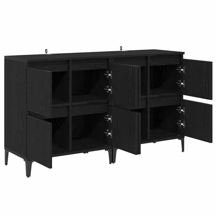 Sideboards 2 pcs Sort eg 60 x 35 x 70 cm Konstrueret træ