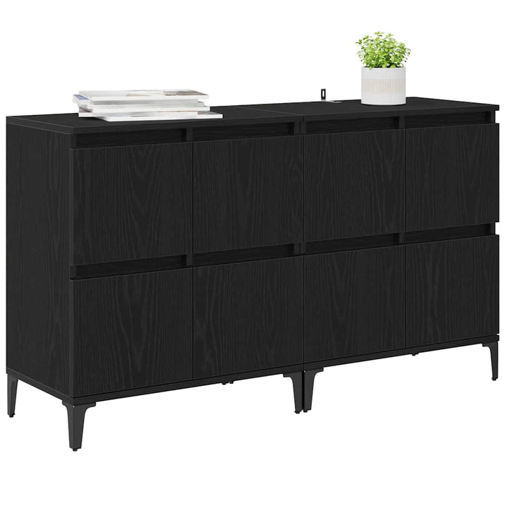Sideboards 2 pcs Sort eg 60 x 35 x 70 cm Konstrueret træ