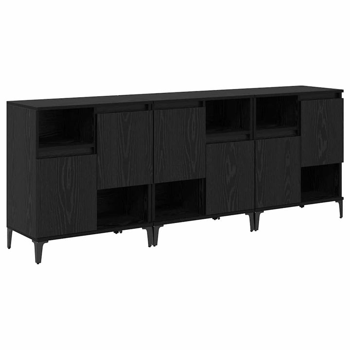 Sideboards 3 pcs Sort eg 60 x 35 x 70 cm Konstrueret træ