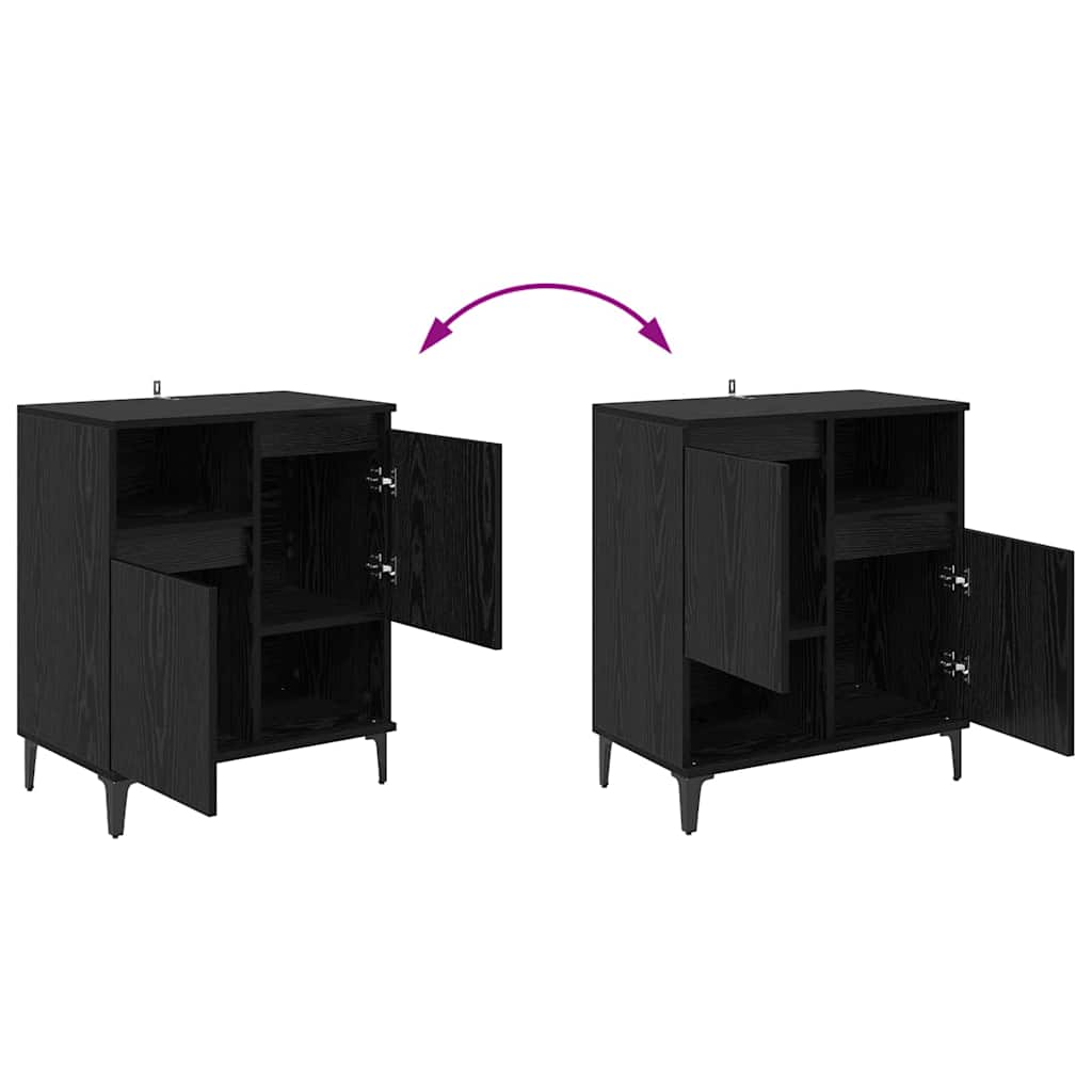 Sideboards 3 pcs Sort eg 60 x 35 x 70 cm Konstrueret træ