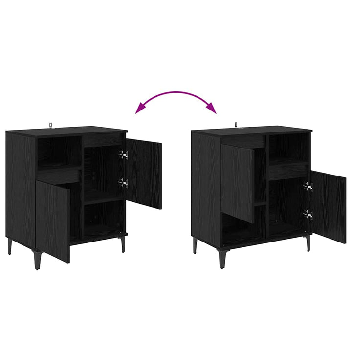Sideboards 3 pcs Sort eg 60 x 35 x 70 cm Konstrueret træ