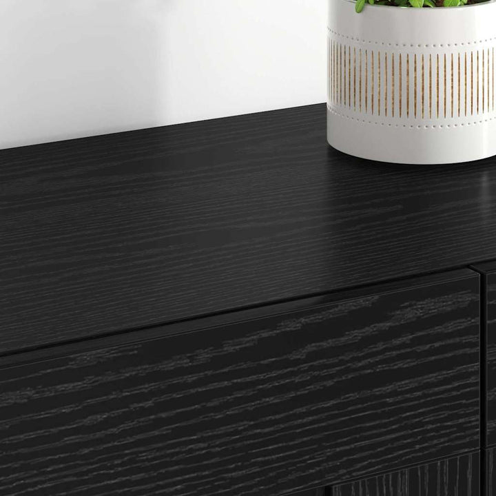 Væghængt skab 2 stk. Sort eg 69,5 x 34 x 90 cm Konstrueret træ