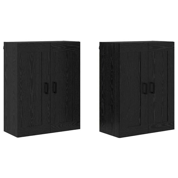Væghængt skab 2 stk. Sort eg 69,5 x 34 x 90 cm Konstrueret træ
