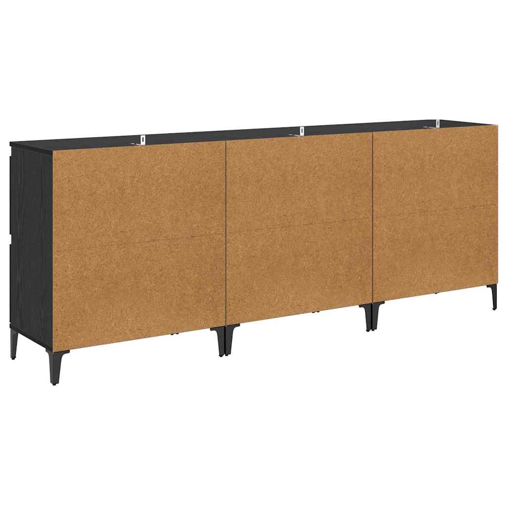 Sideboards 3 pcs Sort eg 60 x 35 x 70 cm Konstrueret træ
